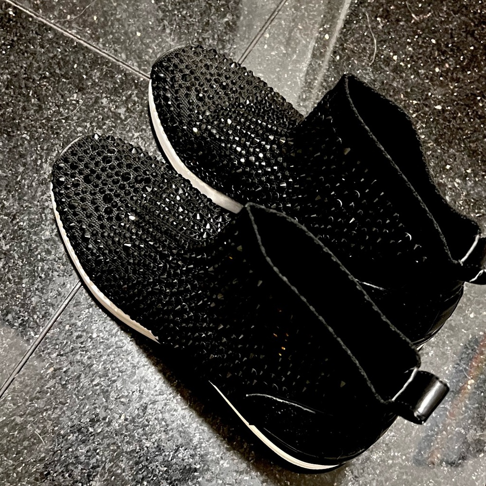 Michael Kors Black Studded Sneakers - Picture 2 of 9
